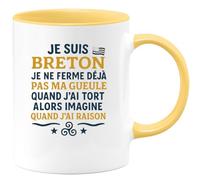 quotedazur - Mug Humour Je Suis Breton, Ne Me Tais Jamais, Surtout Quand J'ai Raison Idée Cadeau Originale Tasse Humoristique