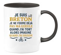 quotedazur - Mug Humour Je Suis Breton, Ne Me Tais Jamais, Surtout Quand J'ai Raison Idée Cadeau Originale Tasse Humoristique