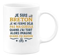 quotedazur - Mug Humour Je Suis Breton, Ne Me Tais Jamais, Surtout Quand J'ai Raison Idée Cadeau Originale Tasse Humoristique