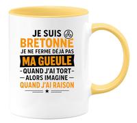 quotedazur - Mug Humour Je Suis Bretonne, Ne Me Tais Jamais, Imaginez Quand J'ai Raison Idée Cadeau Originale Avec Tasse Humoristique