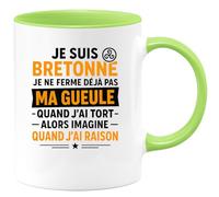 quotedazur - Mug Humour Je Suis Bretonne, Ne Me Tais Jamais, Imaginez Quand J'ai Raison Idée Cadeau Originale Avec Tasse Humoristique