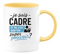 quotedazur - Mug Humour Je Suis Cadre, Et Toi Quel Est Ton Super Pouvoir Idée Cadeau Originale Pour Amateur De Tasse Unique Inspirante