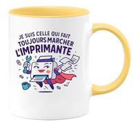 quotedazur - Mug Humour Je Suis Celle Qui Fait Toujours Marcher L'imprimante Cadeau Départ Collègue