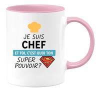quotedazur - Mug Humour Je Suis Chef, Et Toi, Quel Est Ton Super Pouvoir ? - Cadeau Parfait Pour Amateurs De Tasse Unique Et Originale Au Bureau