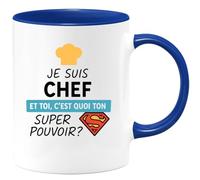 quotedazur - Mug Humour Je Suis Chef, Et Toi, Quel Est Ton Super Pouvoir Cadeau Parfait Pour Amateurs De Tasse Unique Originale Au Bureau