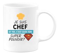 quotedazur - Mug Humour Je Suis Chef, Et Toi, Quel Est Ton Super Pouvoir Cadeau Parfait Pour Amateurs De Tasse Unique Originale Au Bureau