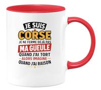 quotedazur - Mug Humour Je Suis Corse, Ne Me Tais Pas Quand J'ai Tort, Imagine Raison Idée Cadeau Tasse Humoristique Pour Homme Fier De Ses Origines
