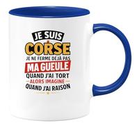 quotedazur - Mug Humour Je Suis Corse, Ne Me Tais Pas Quand J'ai Tort, Imagine Raison Idée Cadeau Tasse Humoristique Pour Homme Fier De Ses Origines