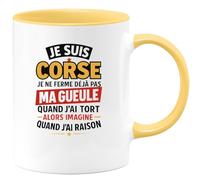 quotedazur - Mug Humour Je Suis Corse, Ne Me Tais Pas Quand J'ai Tort, Imagine Raison Idée Cadeau Tasse Humoristique Pour Homme Fier De Ses Origines
