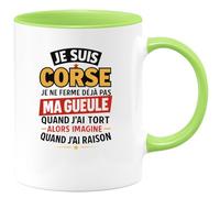 quotedazur - Mug Humour Je Suis Corse, Ne Me Tais Pas Quand J'ai Tort, Imagine Raison Idée Cadeau Tasse Humoristique Pour Homme Fier De Ses Origines