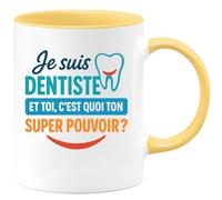 quotedazur - Mug Humour Je Suis Dentiste, Et Toi Quel Est Ton Super Pouvoir Idée Cadeau Originale Tasse Pour Homme Femme