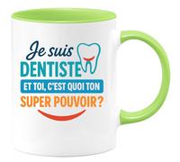 quotedazur - Mug Humour Je Suis Dentiste, Et Toi Quel Est Ton Super Pouvoir Idée Cadeau Originale Tasse Pour Homme Femme