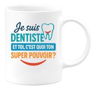 quotedazur - Mug Humour Je Suis Dentiste, Et Toi ? Quel Est Ton Super Pouvoir ? - Idée Cadeau Originale Tasse Dentiste Pour Homme Et Femme