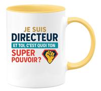 quotedazur - Mug Humour Je Suis Directeur, Et Toi, Quel Est Ton Super Pouvoir ? - Cadeau Original Tasse Gourmande Idéale Pour Directeur