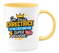 quotedazur - Mug Humour Je Suis Directrice, Et Toi Quel Est Ton Super Pouvoir Unique Cadeau Original Tasse Pour Femme Leader Direction Forte