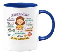 quotedazur - Mug Humour Je Suis Gentile, Courageuse, Intelligente, Confiante, Capable, Aimée, Reconnaissante, Suffisante Idée Cadeau Parfaite Tasse Inspiration Positive Motivation