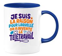 quotedazur - Mug Humour Je Suis La Raison Pour Laquelle On A Inventé Le Télétravail Cadeau Départ Collègue