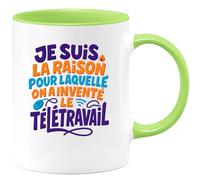 quotedazur - Mug Humour Je Suis La Raison Pour Laquelle On A Inventé Le Télétravail Cadeau Départ Collègue