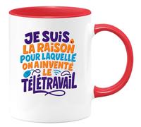 quotedazur - Mug Humour Je Suis La Raison Pour Laquelle On A Inventé Le Télétravail Cadeau Départ Collègue