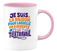 quotedazur - Mug Humour Je Suis La Raison Pour Laquelle On A Inventé Le Télétravail Cadeau Départ Collègue