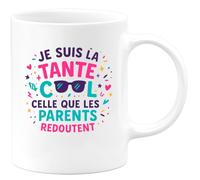 quotedazur - Mug Humour Je suis la tante cool, celle que les parents redoutent - Cadeau Tante Femme