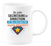 quotedazur - Mug Humour Je Suis Secrétaire De Direction, Et Toi Quel Est Ton Super Pouvoir Idée Cadeau Originale Tasse Bureau Motivation Surprise