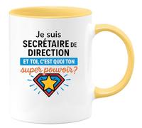 quotedazur - Mug Humour Je Suis Secrétaire De Direction, Et Toi Quel Est Ton Super Pouvoir Idée Cadeau Originale Tasse Bureau Motivation Surprise