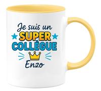 quotedazur - Mug Humour Je Suis Un Super Collègue Enzo Tasse Personnalisée Cadeau Original Pour En Unique Et Élégante