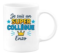 quotedazur - Mug Humour Je Suis Un Super Collègue Enzo Tasse Personnalisée Cadeau Original Pour En Unique Et Élégante