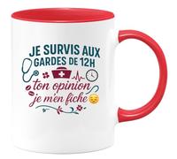 quotedazur - Mug Humour Je survis aux gardes de 12h, ton opinion je m'en fiche - Cadeau Infirmière Femme