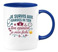 quotedazur - Mug Humour Je survis aux gardes de 12h, ton opinion je m'en fiche - Cadeau Infirmière Femme