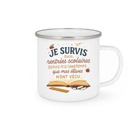 quotedazur - Mug Humour Je survis aux rentrées scolaires depuis plus longtemps que mes élèves n'ont vécu - Cadeau Maître d'école Homme