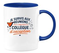 quotedazur - Mug Humour Je survis aux réunions grâce à mon statut de collègue d'exception - Cadeau Collègue Homme