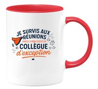 quotedazur - Mug Humour Je survis aux réunions grâce à mon statut de collègue d'exception - Cadeau Collègue Homme
