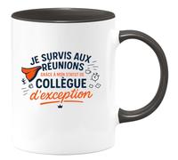 quotedazur - Mug Humour Je survis aux réunions grâce à mon statut de collègue d'exception - Cadeau Collègue Homme