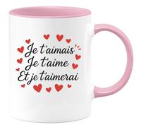 quotedazur - Mug Humour Je T'aimais T'aime Et T'aimerai Cadeau Romantique Tasse Amour Éternel Pour Elle