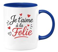 quotedazur - Mug Humour Je T'aime À La Folie Cadeau Romantique Tasse Amour Passion Pour Elle Au Quotidien