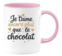 quotedazur - Mug Humour Je T'aime Encore Plus Que Le Chocolat Cadeau Romantique Tasse Originale Pour Femme Gourmande