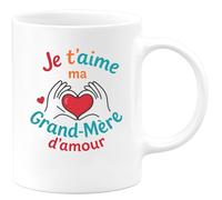 quotedazur - Mug Humour Je T'aime Ma Grand-Mère D'amour, Un Tendre Message Affectueux Cadeau Unique Tasse Personnalisée Pour En Amour Sincère