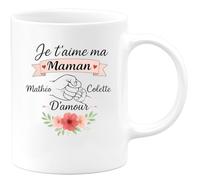 quotedazur - Mug Humour Je T'aime Ma Maman, Mathéo Collette, Plein D'amour Cadeau Parfait Tasse Personnalisée Pour Pleine