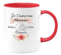 quotedazur - Mug Humour Je T'aime Ma Maman, Mathéo Collette, Plein D'amour Cadeau Parfait Tasse Personnalisée Pour Pleine