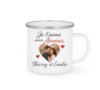 quotedazur - Mug Humour Je T'aime Mon Amour Thierry Et Émilie - Déclaration Pleine D'amour - Cadeau Romantique Pour Homme Avec Tasse Personnalisée Unique