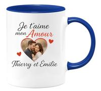 quotedazur - Mug Humour Je T'aime Mon Amour Thierry Et Émilie - Déclaration Pleine D'amour - Cadeau Romantique Pour Homme Avec Tasse Personnalisée Unique