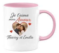 quotedazur - Mug Humour Je T'aime Mon Amour Thierry Et Émilie - Déclaration Pleine D'amour - Cadeau Romantique Pour Homme Avec Tasse Personnalisée Unique