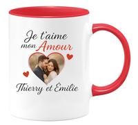 quotedazur - Mug Humour Je T'aime Mon Amour Thierry Et Émilie - Déclaration Pleine D'amour - Cadeau Romantique Pour Homme Avec Tasse Personnalisée Unique