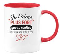quotedazur - Mug Humour Je T'aime Plus Fort Que Tu Ronfles (Une Chance Pour Toi) Cadeau Amusant Homme Tasse Humoristique Et Originale