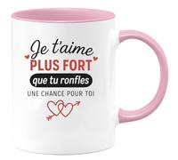 quotedazur - Mug Humour Je T'aime Plus Fort Que Tu Ronfles (Une Chance Pour Toi) Cadeau Amusant Homme Tasse Humoristique Et Originale