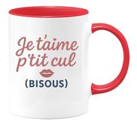 quotedazur - Mug Humour Je T'aime P'tit Cul Bisous S Message Doux Et Affectueux Cadeau Original Tasse Romantique Pour Femmes Amoureuses