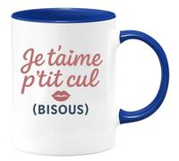 quotedazur - Mug Humour Je T'aime P'tit Cul Bisous S Message Doux Et Affectueux Cadeau Original Tasse Romantique Pour Femmes Amoureuses