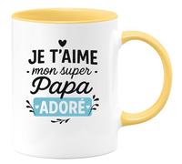 quotedazur - Mug Humour Je T'aime Super Papa Adoré Chaleureux Et Tendre Cadeau Unique Pour Tasse Originale Personnalisée À Offrir